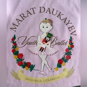 prestigious Marat Daukayev school of Ballet The Nutcracker T-Shirt M Youth Pink